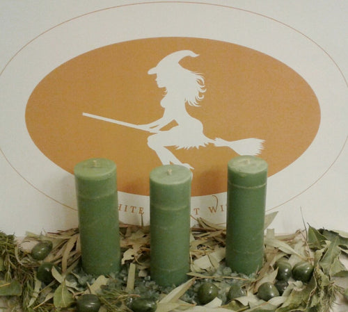 Healing blessed herbal wiccan candle