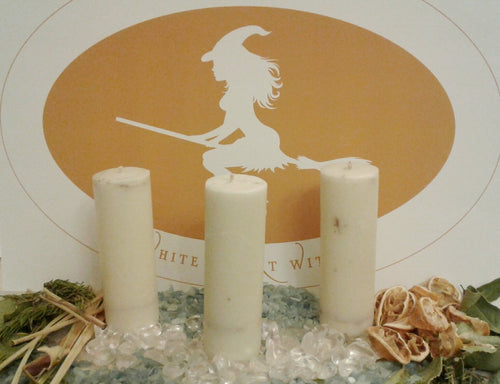 purification , cleansing, wiccan white light blessed ,clear quartz crystal, herbs , essential oils