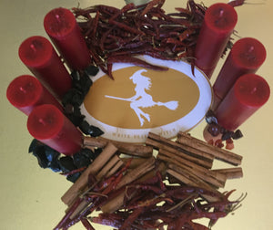 Element Candle Fire (casting circle blessed Moon charged)