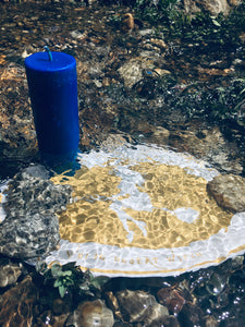 Element Candle Water (casting circle blessed Moon charged)