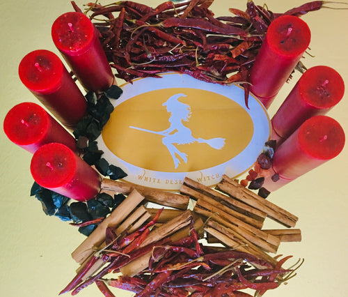 Element Candle Fire (casting circle blessed Moon charged)