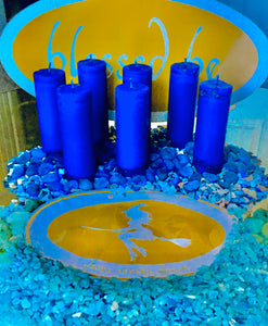 Element Candle Water (casting circle blessed Moon charged)